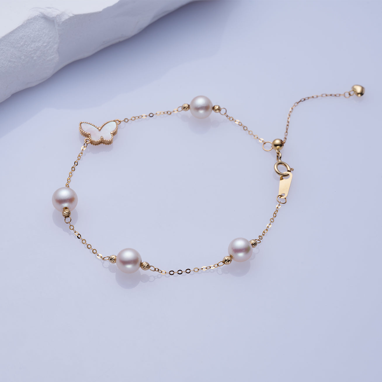 18K Solid Gold Akoya Pearl Bracelet KB00038 - PEARLY LUSTRE