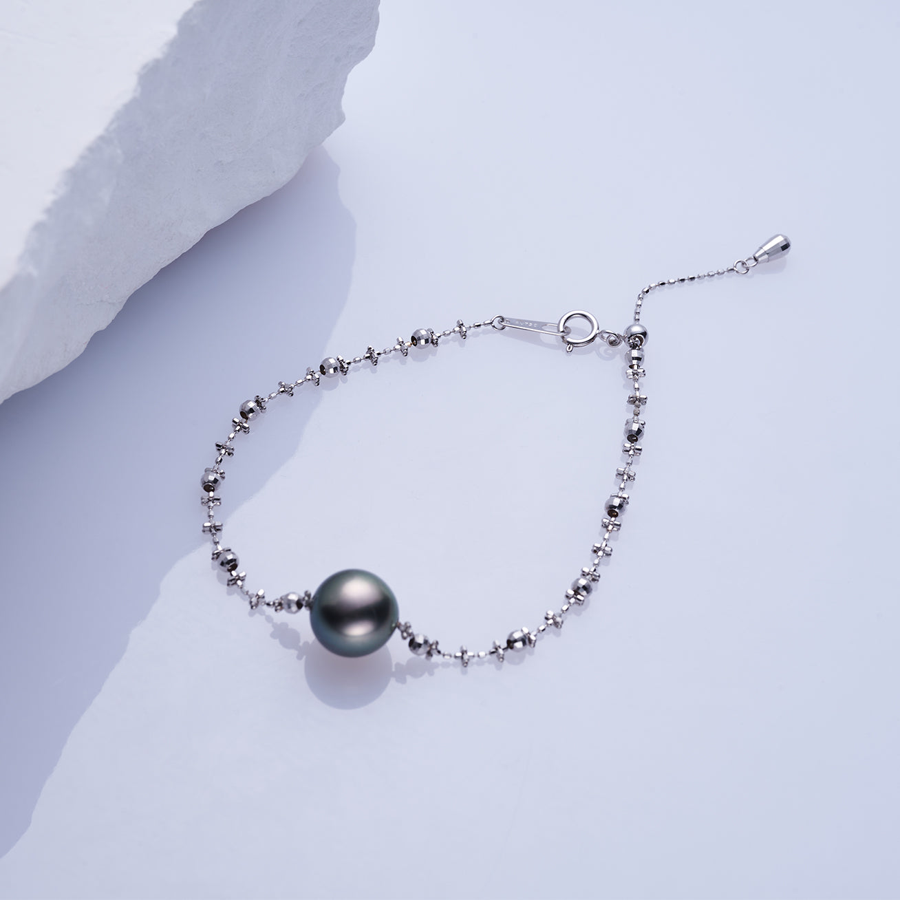 18K Solid Gold Tahitian Pearl Bracelet KB00039 - PEARLY LUSTRE