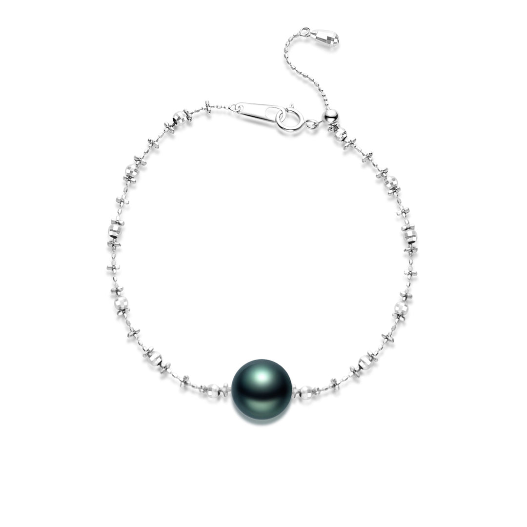 18K Solid Gold Tahitian Pearl Bracelet KB00039 - PEARLY LUSTRE