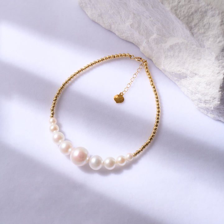 18K Solid Gold Akoya Pearl Bracelet KB00044