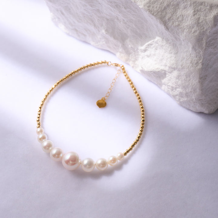 18K Solid Gold Akoya Pearl Bracelet KB00044