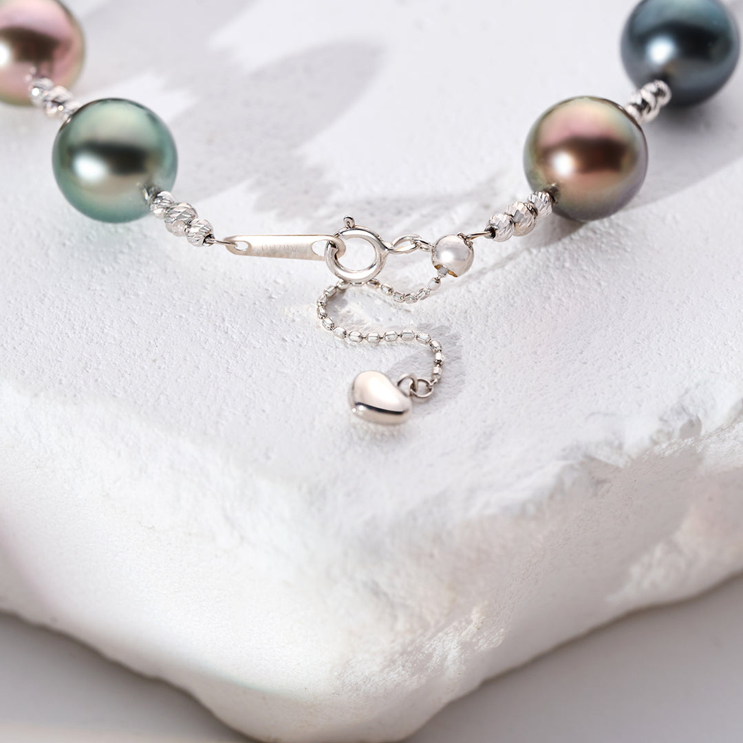 18K Solid Gold Tahitian Pearl Bracelet KB00055 - PEARLY LUSTRE