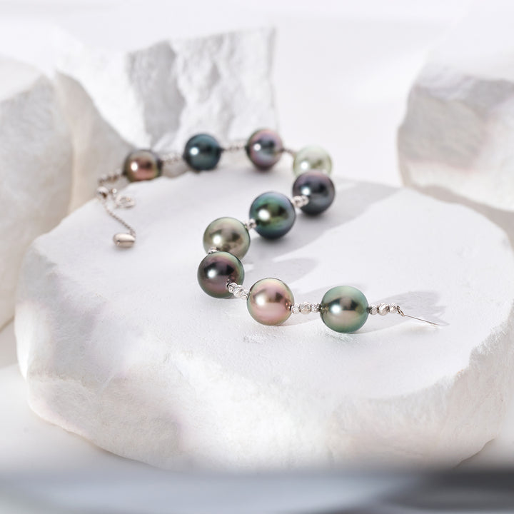 18K Solid Gold Tahitian Pearl Bracelet KB00055 - PEARLY LUSTRE