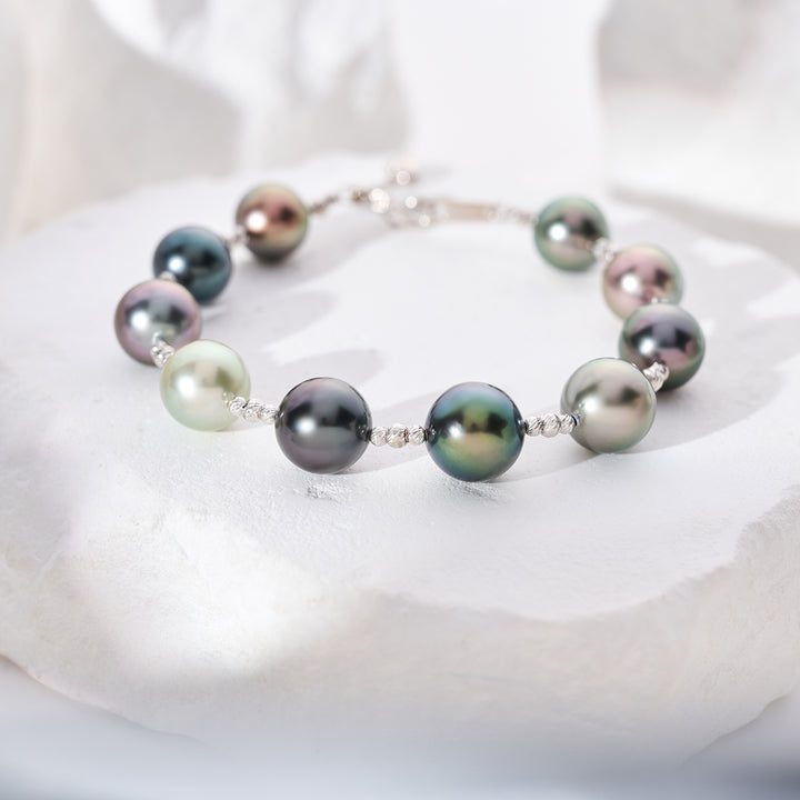 18K Solid Gold Tahitian Pearl Bracelet KB00055 - PEARLY LUSTRE