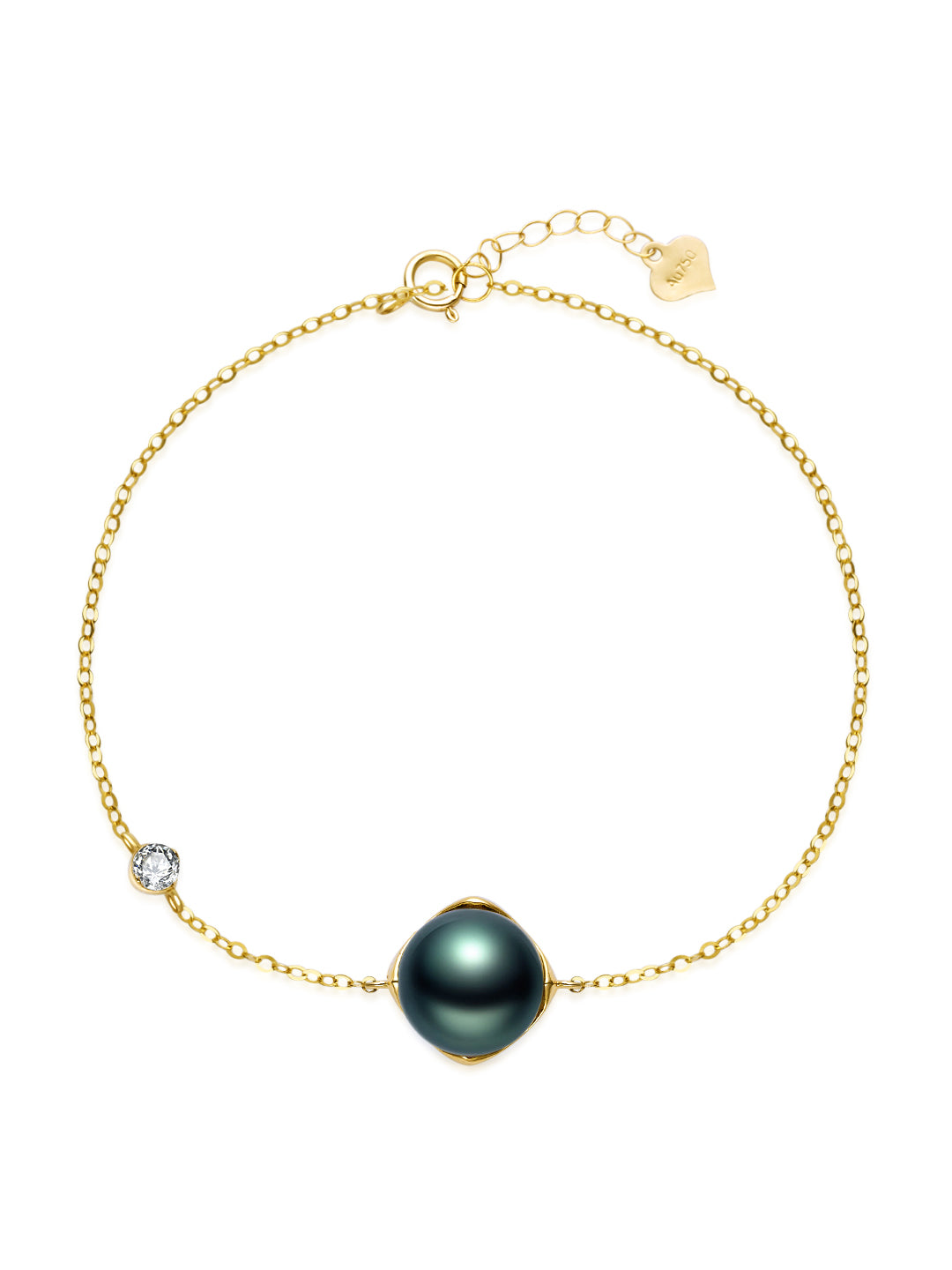 Bracciale con perla tahitiana in oro massiccio 18K KB00059