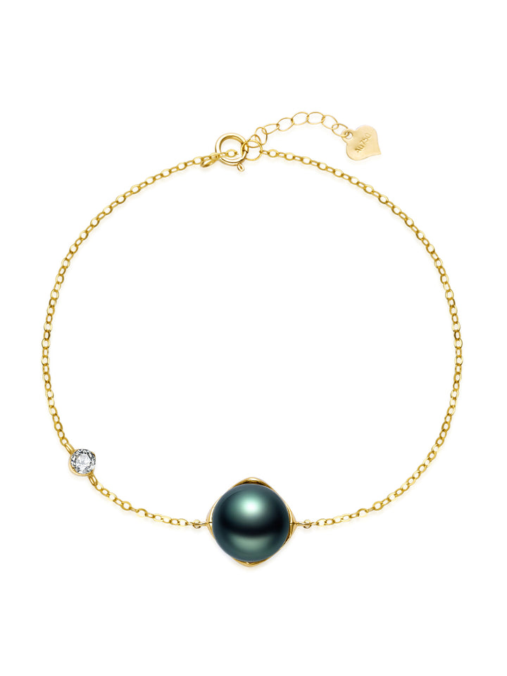 Bracciale con perla tahitiana in oro massiccio 18K KB00059