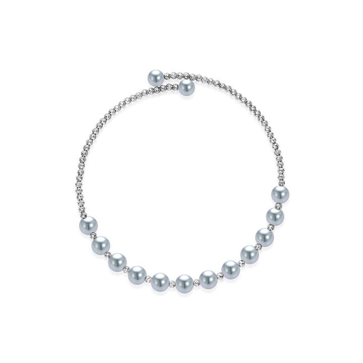 18K Solid Gold Silver Blue Akoya Pearl Bracelet KB00061 - PEARLY LUSTRE