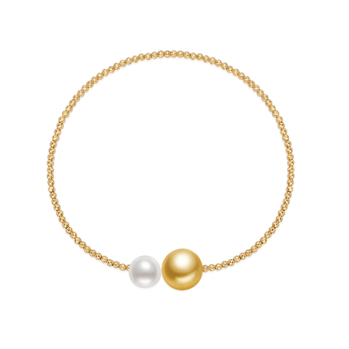 18K Massives Gold Südseeperlen Armband KB00064 | HARMONY