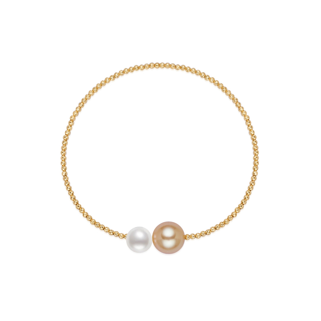 Pulsera de perlas del mar del sur de oro macizo 18K KB00064 | HARMONY
