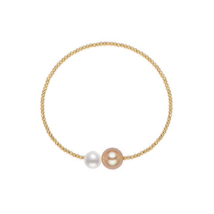Pulsera de perlas del mar del sur de oro macizo 18K KB00064 | HARMONY