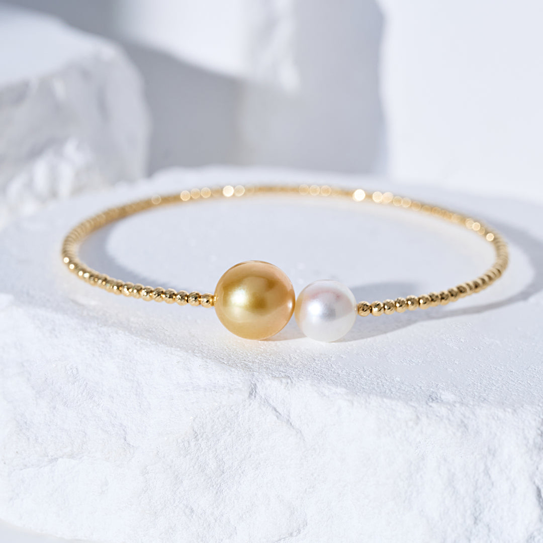 18K Solid Gold South Sea Pearl Bracelet KB00064 | HARMONY - PEARLY LUSTRE