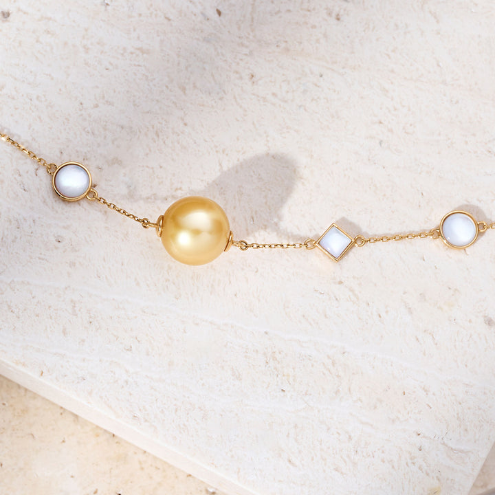 Gelang Mutiara Laut Selatan Emas 18K Tulen KB00066