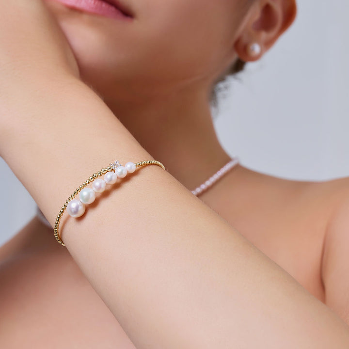 18K纯金淡水珍珠手链 KB00067