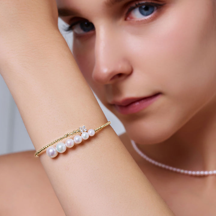 18K纯金淡水珍珠手链 KB00067