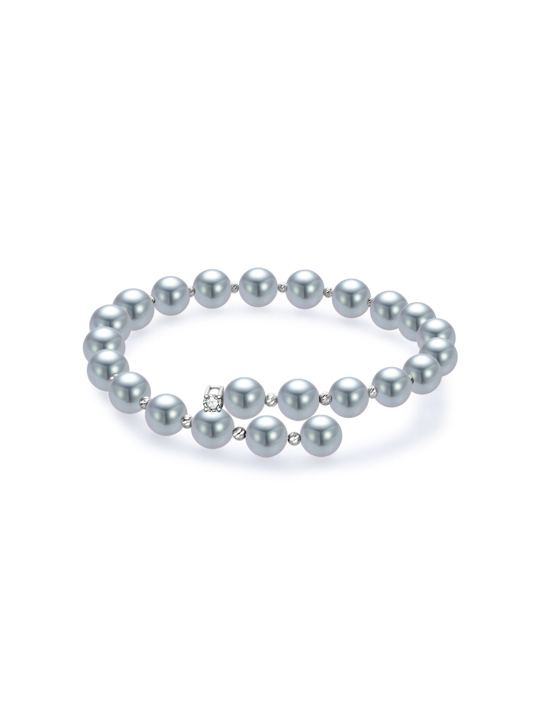 Top Lustre 18K Solid Gold Silver Blue Akoya Pearl Bracelet KB00068