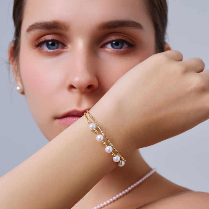 18K纯金淡水珍珠手链 KB00069