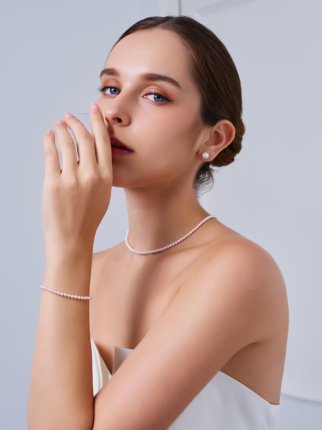 سوار لؤلؤ أكويا ذهبي صلب عيار 18 عالي الجودة KB00071