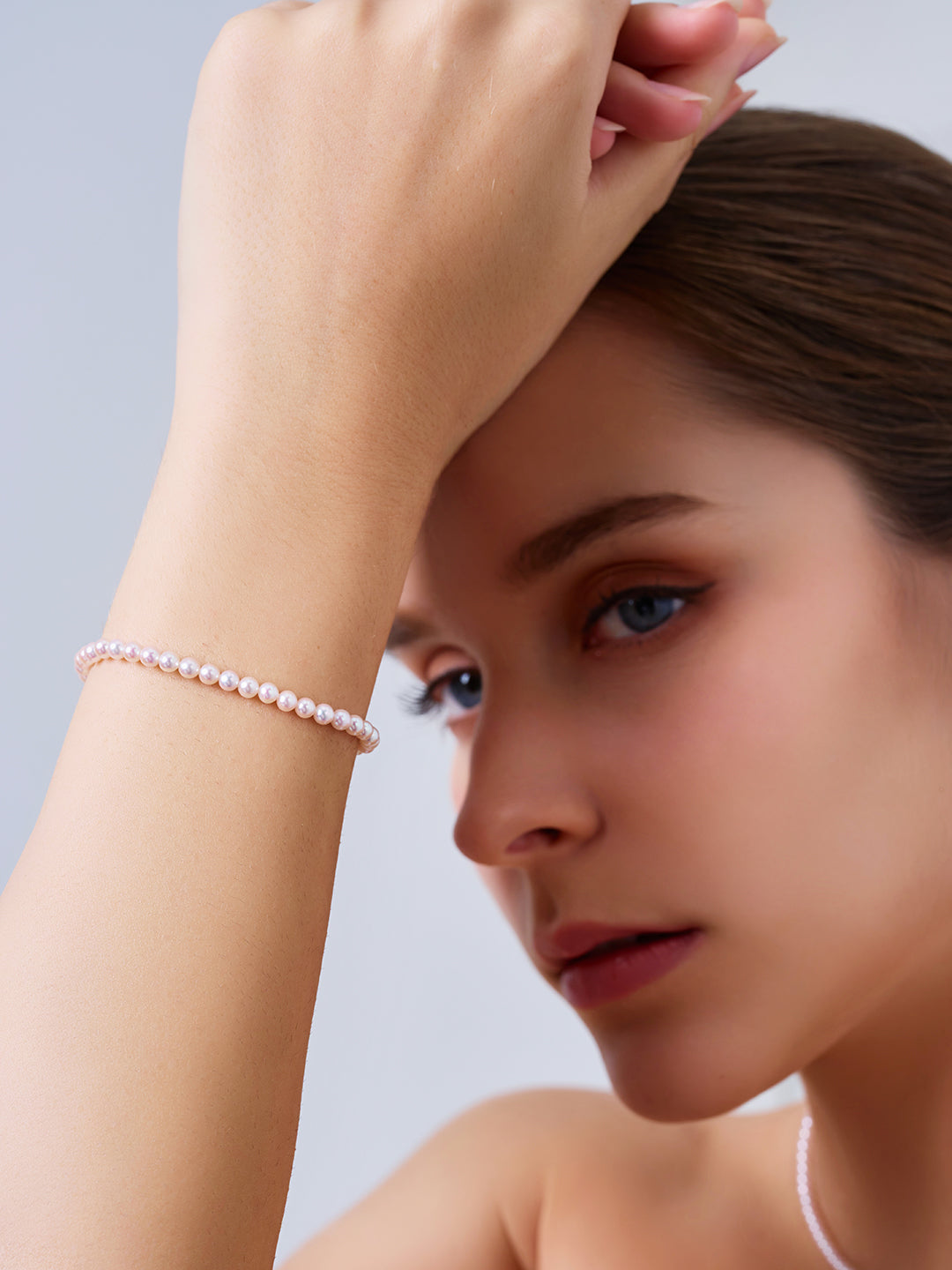 سوار لؤلؤ أكويا ذهبي صلب عيار 18 عالي الجودة KB00071