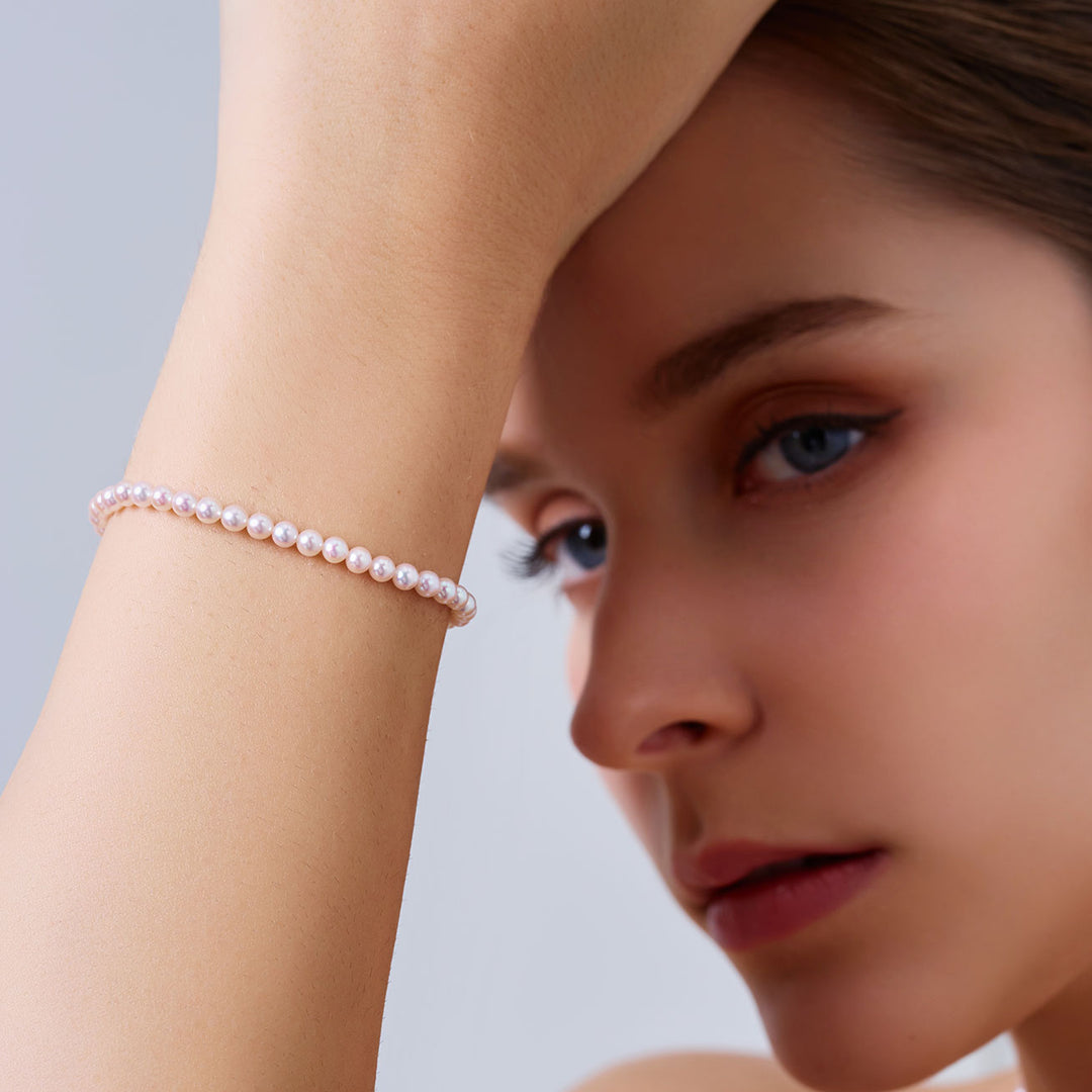 18K Massives Gold Akoya Perlenarmband KB00071