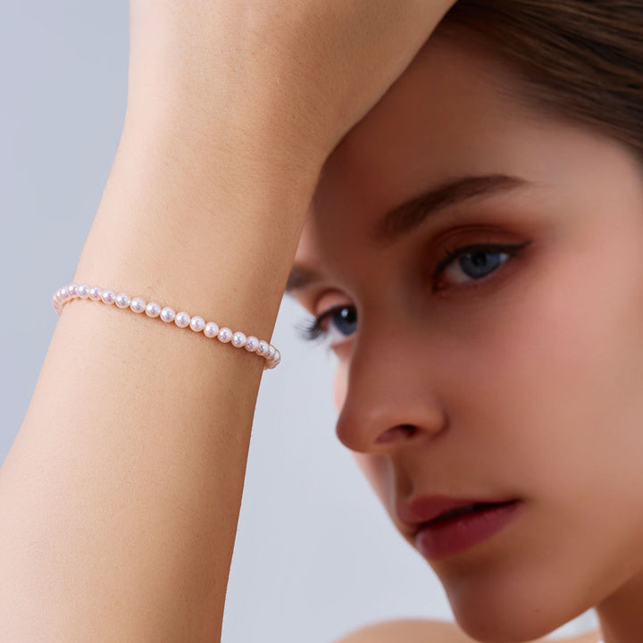 18K Massives Gold Akoya Perlenarmband KB00071