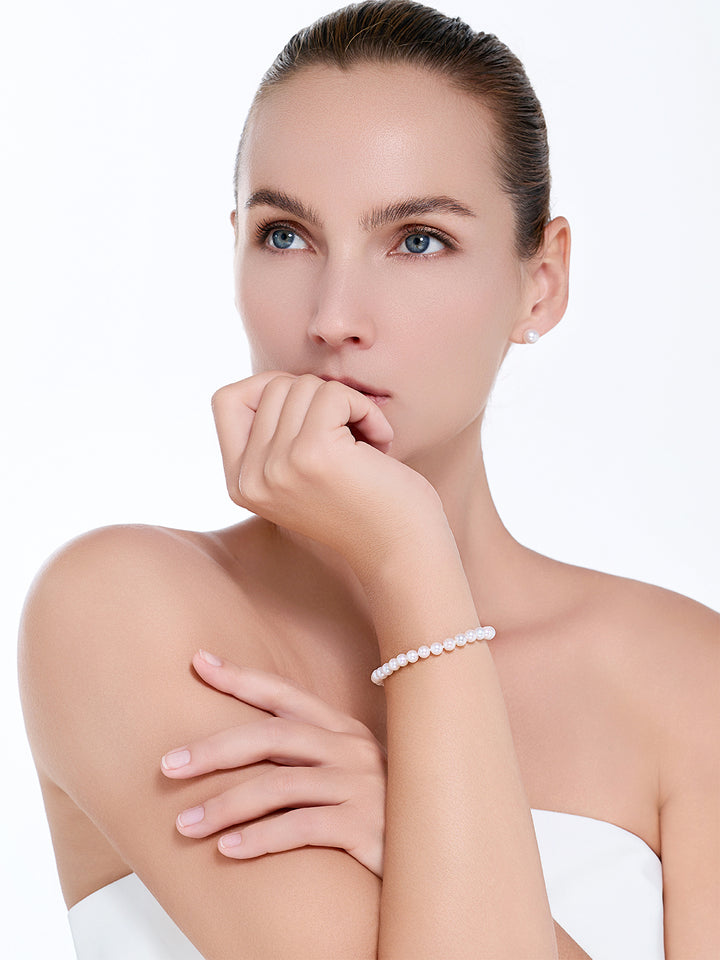Top Lustre 18K Diamond Akoya Pearl Bracelet KB00076