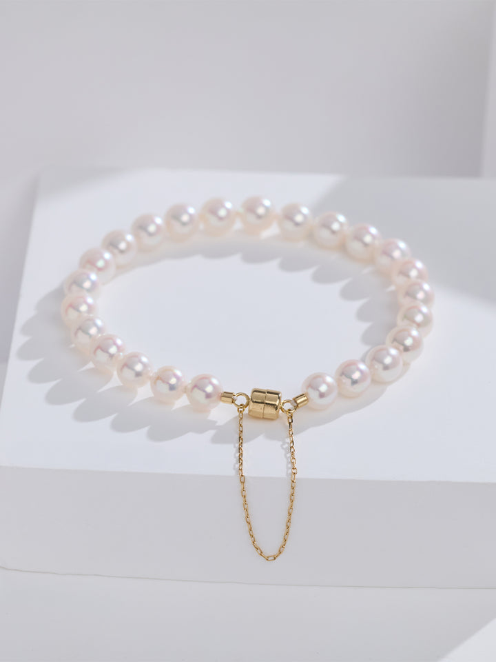 Akoya-Perlenarmband aus 18K Massivgold in Top-Glanz KB00077
