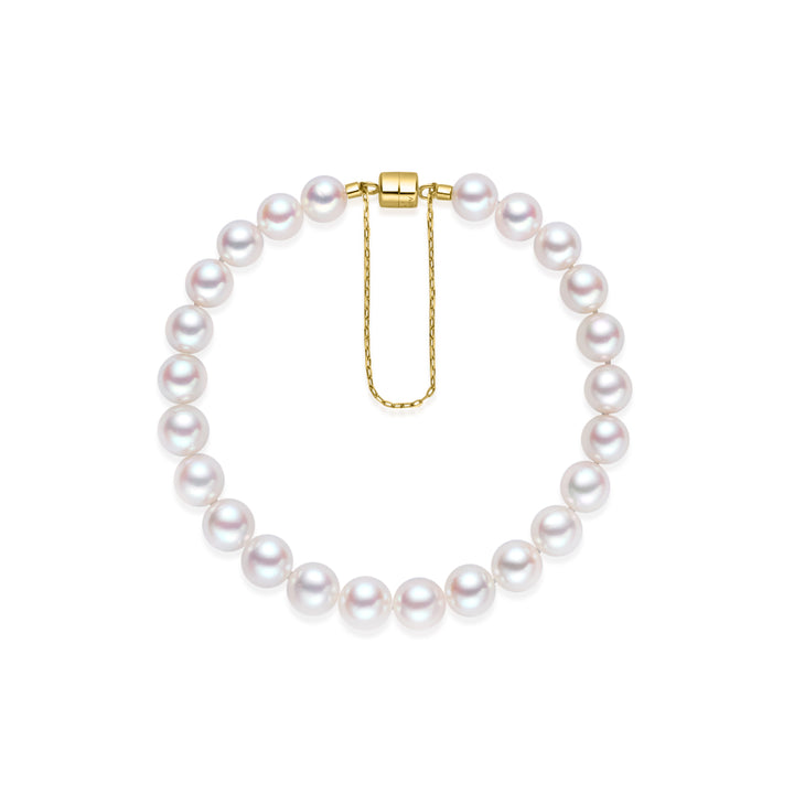 Bracelet en or massif 18 carats à perles Akoya à lustre supérieur KB00077