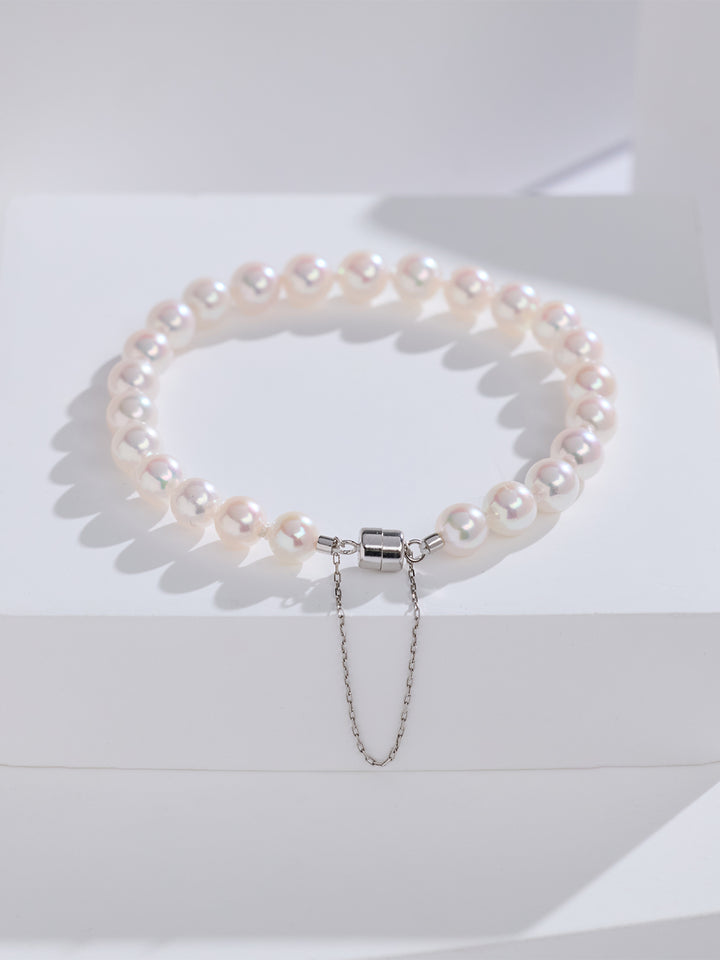 Top Lustre 18K Solid Gold Akoya Pearl Bracelet KB00078