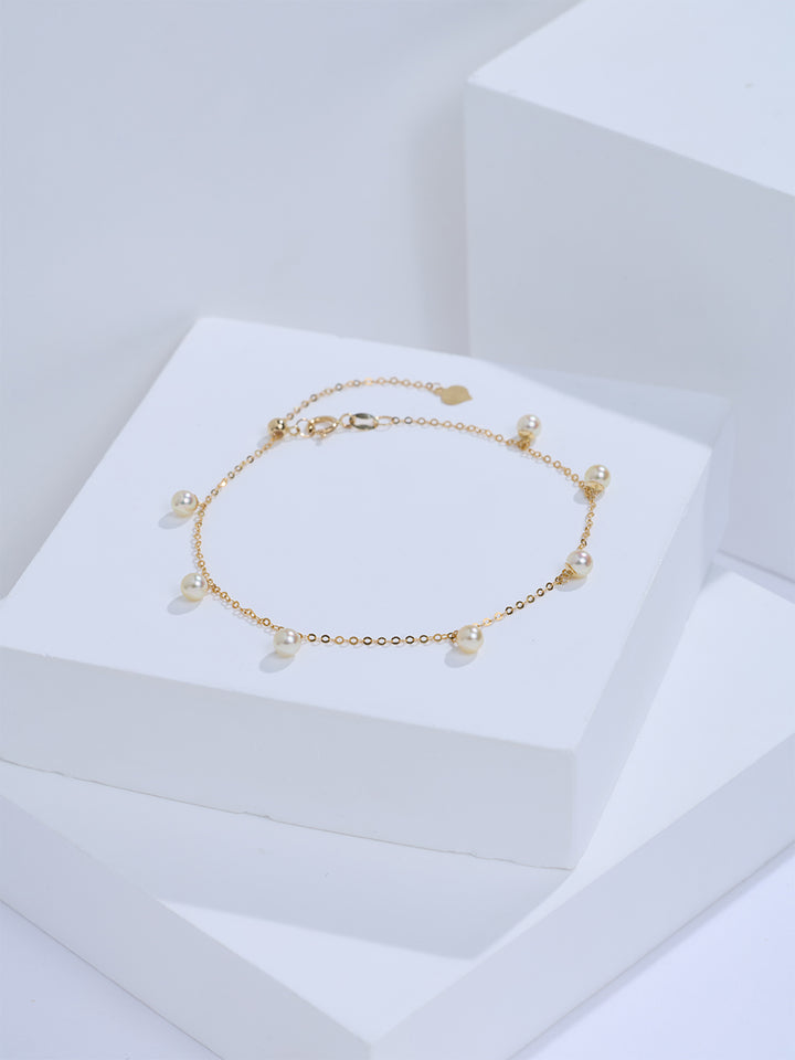 Top Grade 18K Gold Akoya Pearl Bracelet KB00083