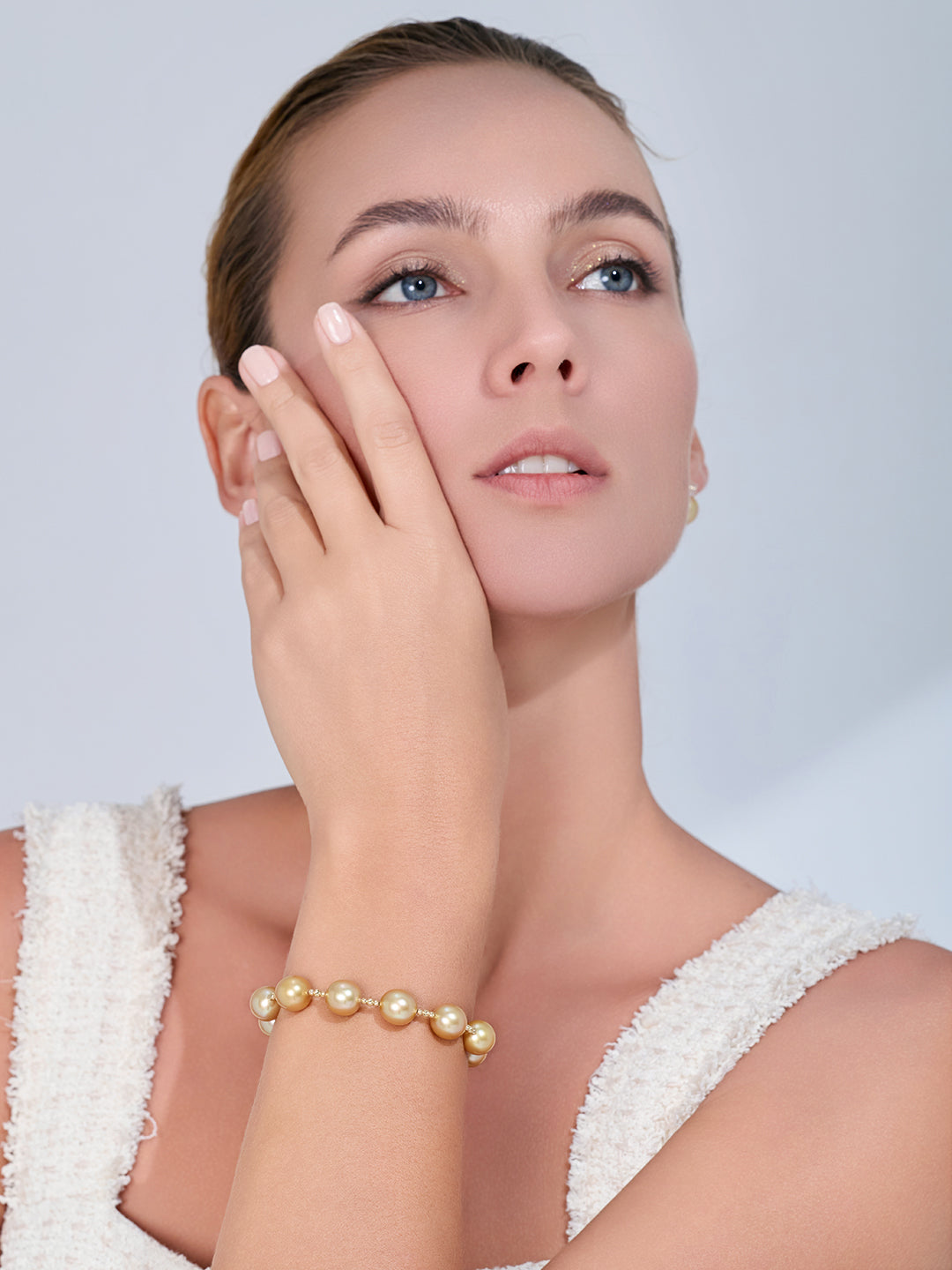 Top Lustre 18K  Gold Golden South Sea Pearl Bracelet KB00085