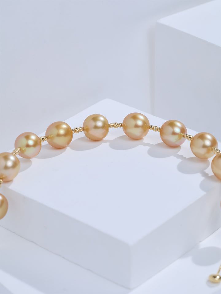 Top Lustre 18K  Gold Golden South Sea Pearl Bracelet KB00085