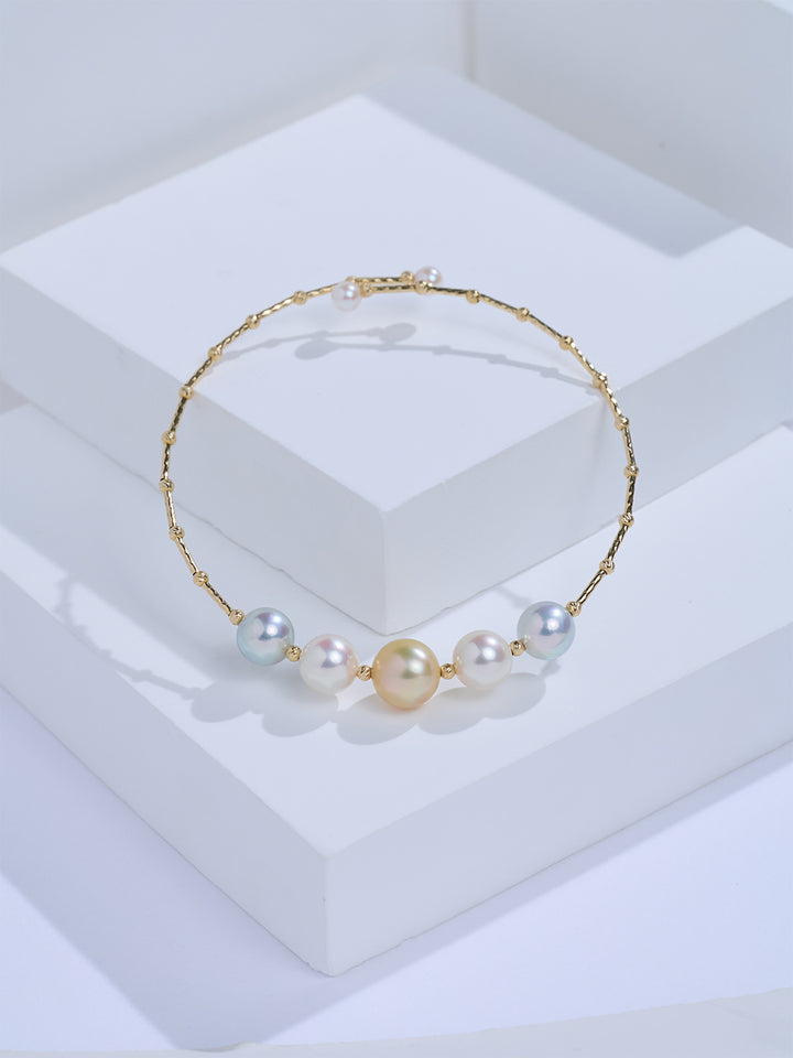 Top Grade 18K Solid Gold South Sea Akoya Pearl Bracelet KB00087 | HARMONY