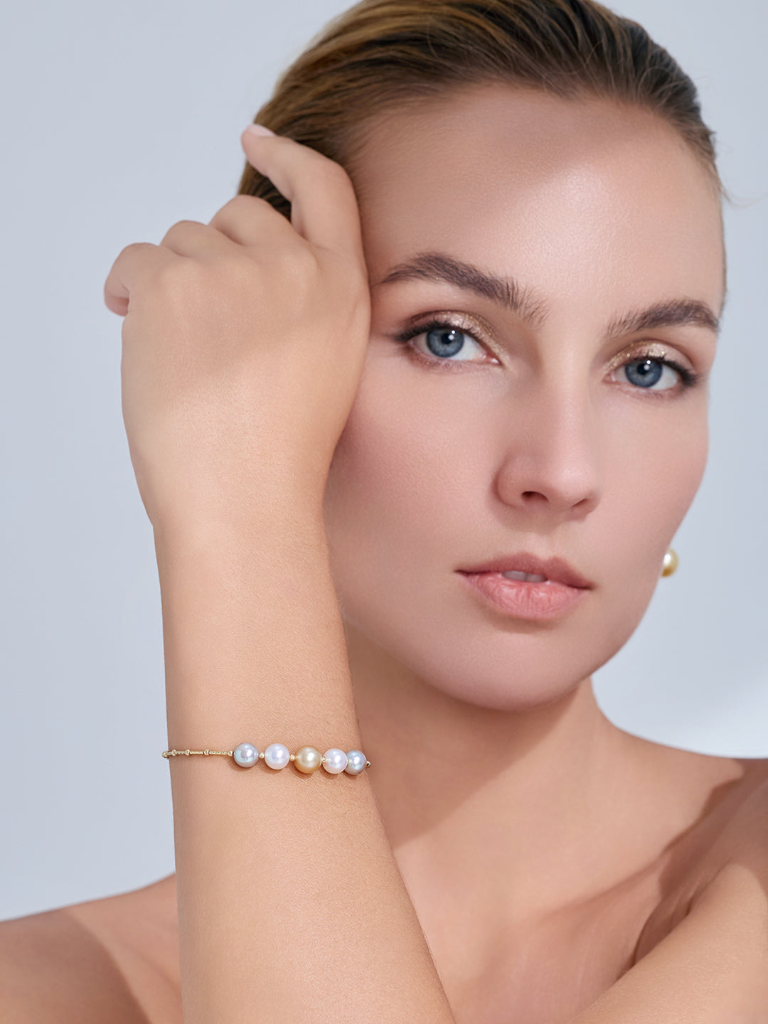 Gelang Mutiara Akoya Laut Selatan Emas 18K Tulen Gred Teratas KB00087 | HARMONY