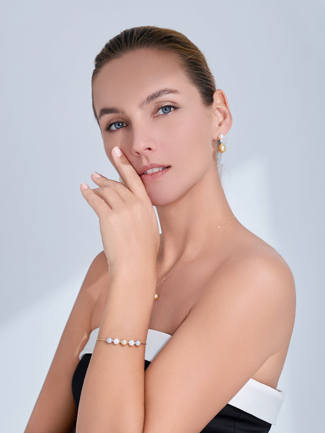 Gelang Mutiara Akoya Laut Selatan Emas 18K Tulen Gred Teratas KB00087 | HARMONY