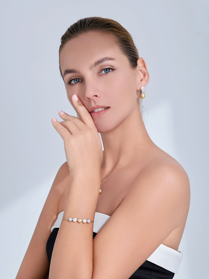 Gelang Mutiara Akoya Laut Selatan Emas 18K Tulen Gred Teratas KB00087 | HARMONY