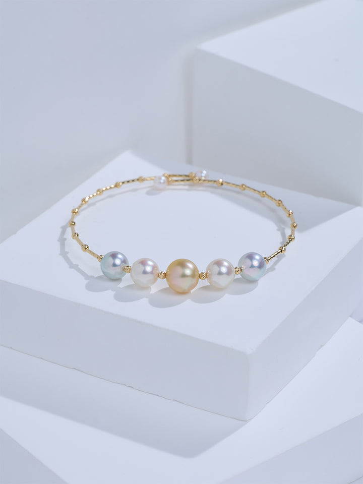 Top Grade 18K Solid Gold South Sea Akoya Pearl Bracelet KB00087 | HARMONY
