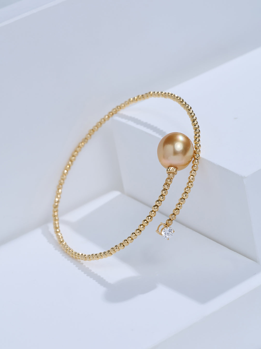 Top Lustre 18K Gold Golden South Sea Pearl Bracelet KB00088