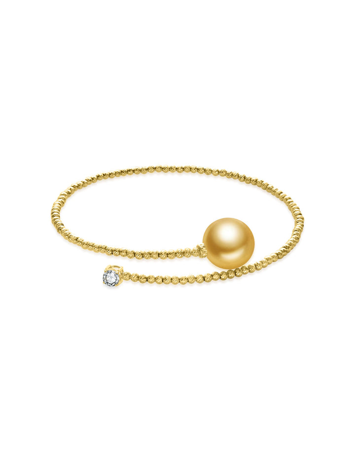 Bracelet en perle dorée de la mer du Sud en or 18 carats à lustre supérieur KB00088