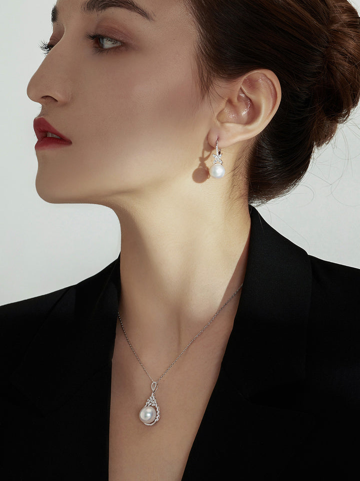 Collana con perla Edison in oro 18k di prima qualità KN00003