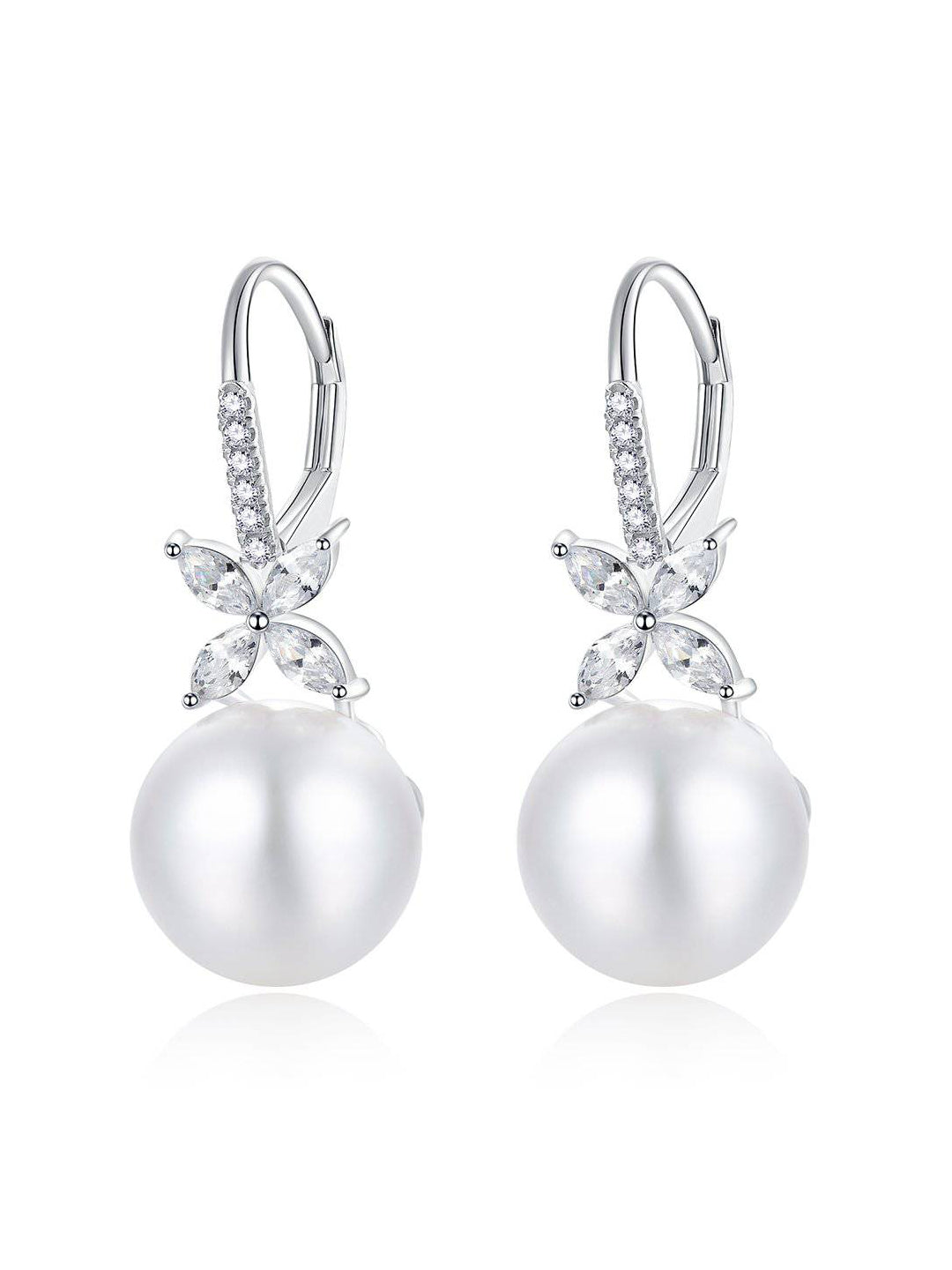 Orecchini con perla Edison in oro 18k di prima qualità KE00004 | EVERLEAF