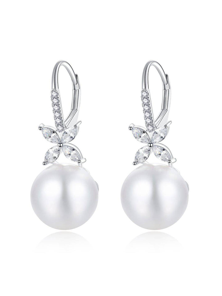 Orecchini con perla Edison in oro 18k di prima qualità KE00004 | EVERLEAF