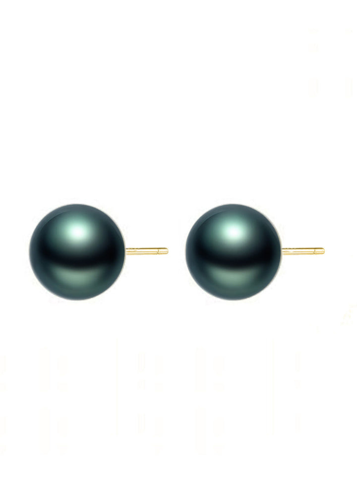 Elegant 18K Gold﻿ 2nd Grade Tahitian Pearl Stud Earrings KE00016