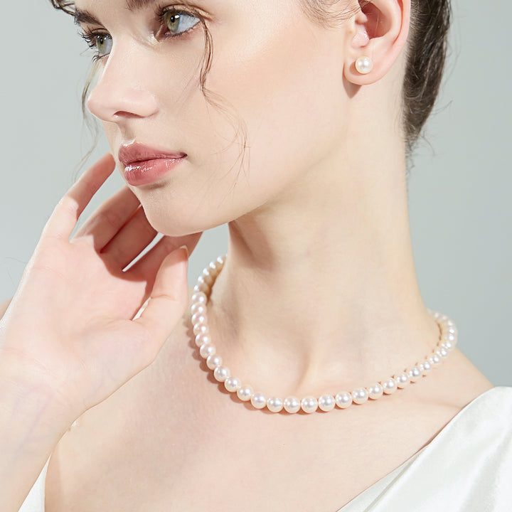 Collar de perlas de Akoya Aurora HANADAMA de oro de 18 quilates KN00025