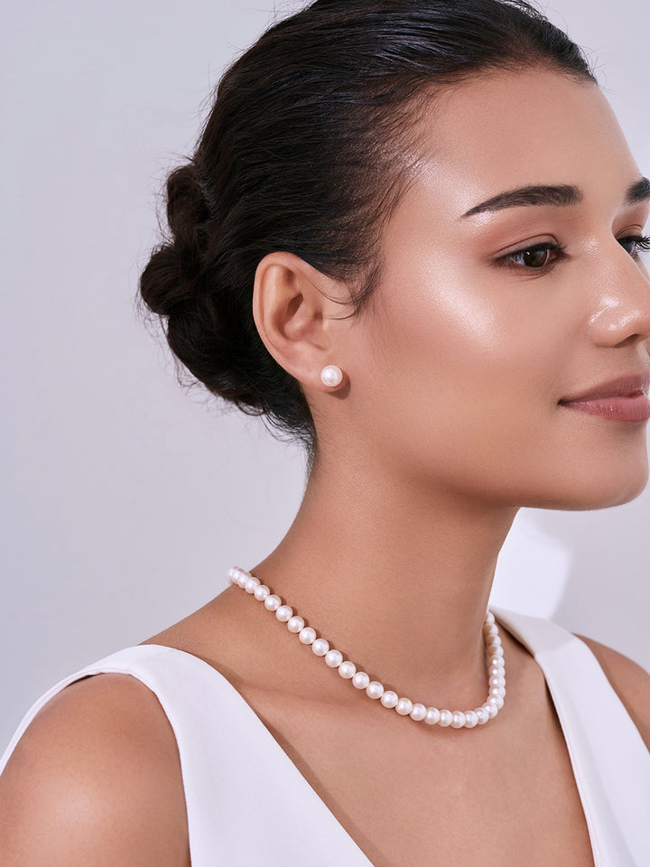 18k Gold Top Grading Aurora HANADAMA Akoya Pearl Necklace KN00025