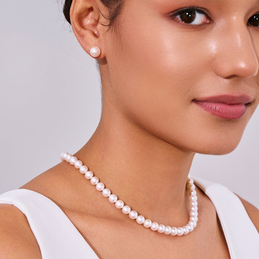 18k Gold Top Grading Aurora HANADAMA Akoya Pearl Necklace KN00025