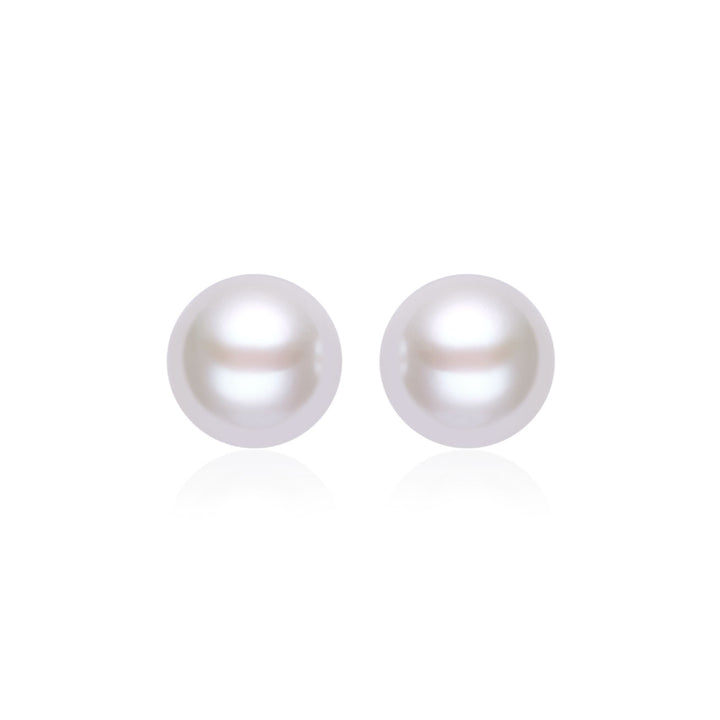 18K Gold Top Grade﻿ Edison White Pearl Stud Earrings KE00020