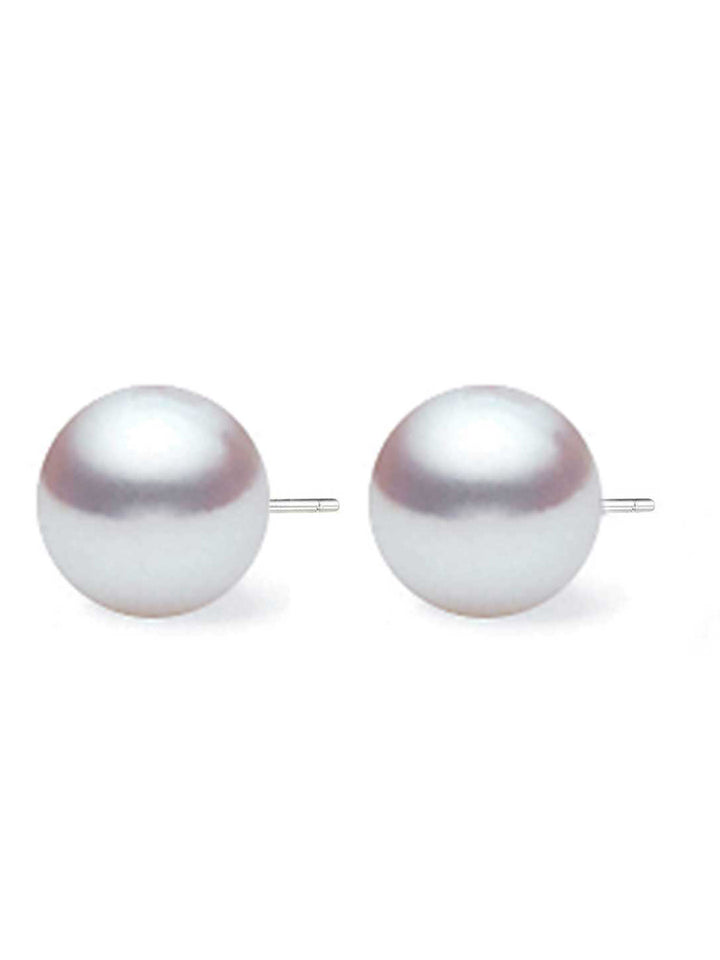18K ゴールド アコヤ シルバー ブルー パール スタッド ピアス KE00022