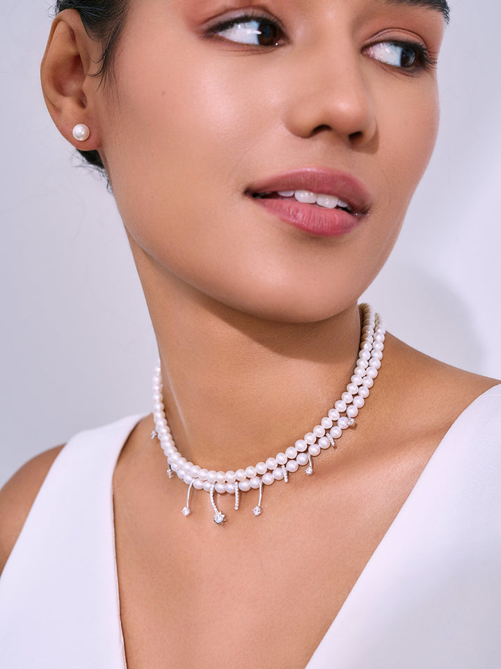 Anting Stud Mutiara Air Tawar Gred Teratas Emas 18K KE00023