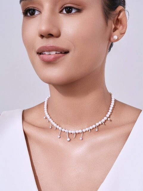 White Freshwater Pearl Necklace WN00856 | CELESTE