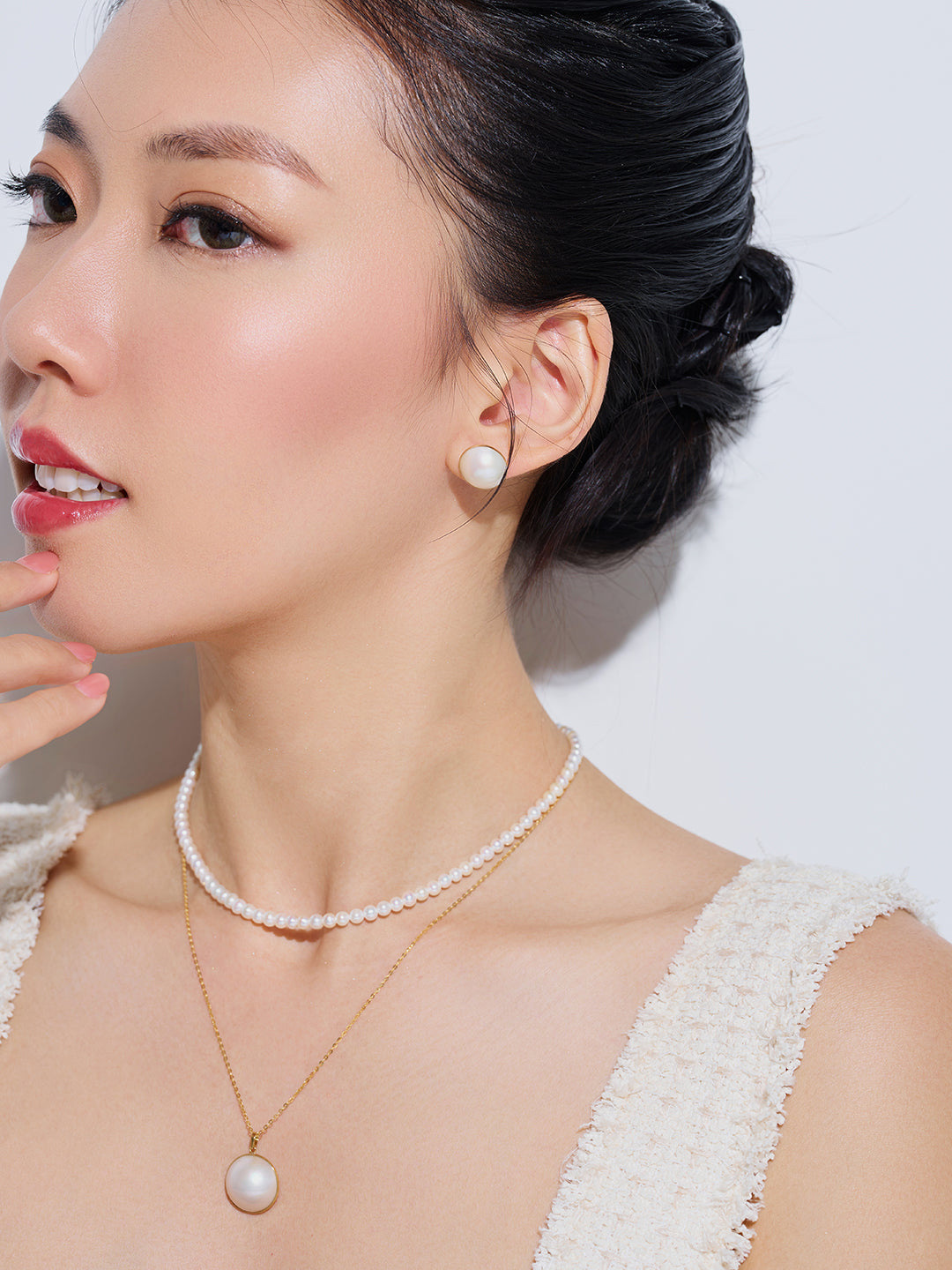Anting Mutiara Mabe Emas 18K KE00024 | DOME